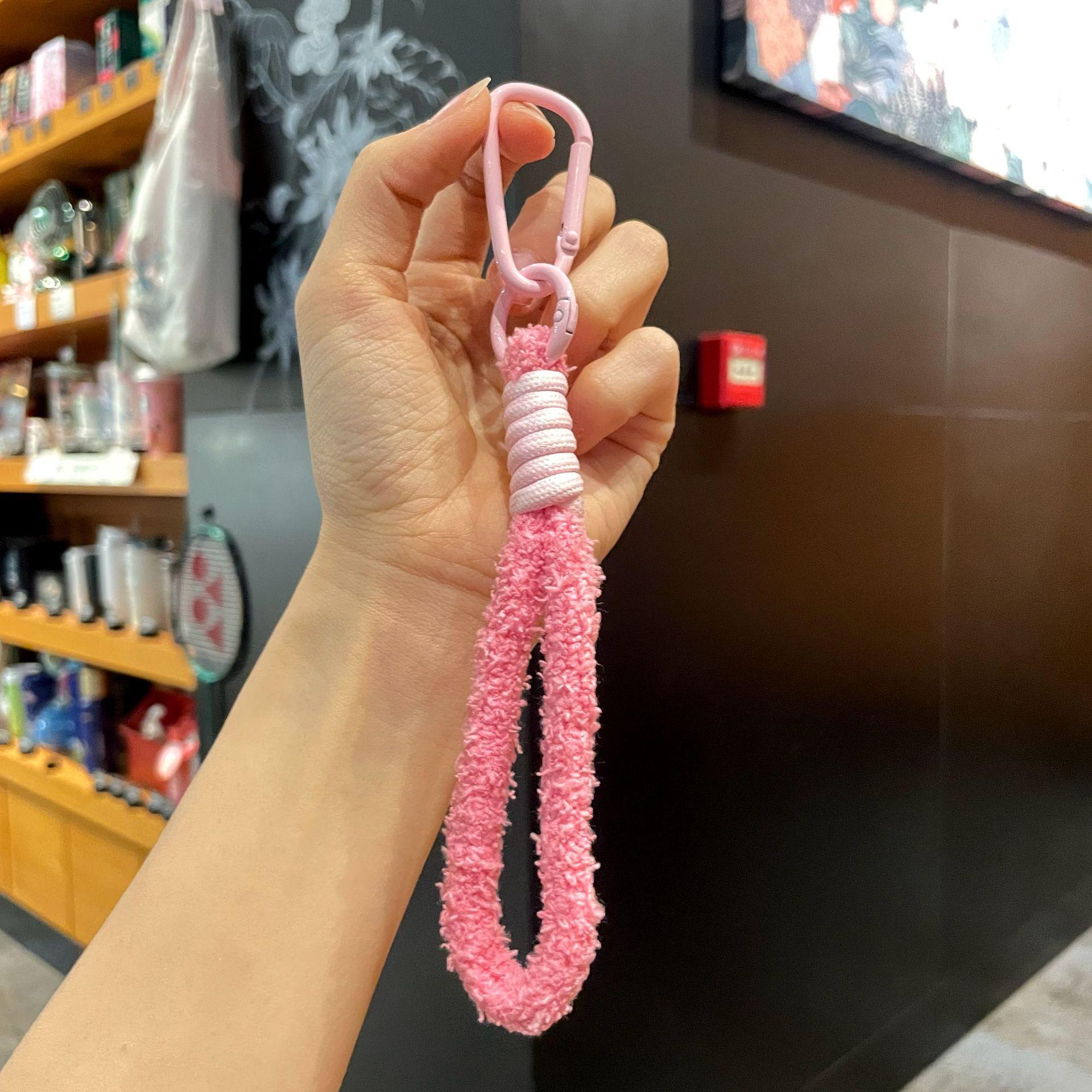 Stuffed braided lanyard key ring colorful small fresh mobile phone lanyard bag key pendant practical mobile phone chain