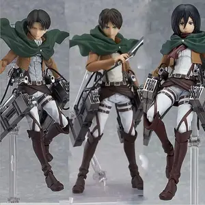 Anime Figure Attack On Titan Eren Jaeger Standing Holding Sword Detachable Model Toy Pvc Collection Desktop Ornaments