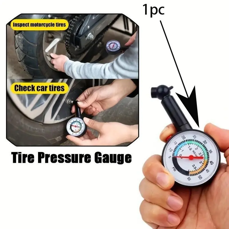 Car Tire Pressure Gauge, High Precision Monitoring Instrument, Accurate Tire Pressure Meter, Essential Auto Maintenance, Tyre Pressure Tester, Air Pressure Gauge For Tires