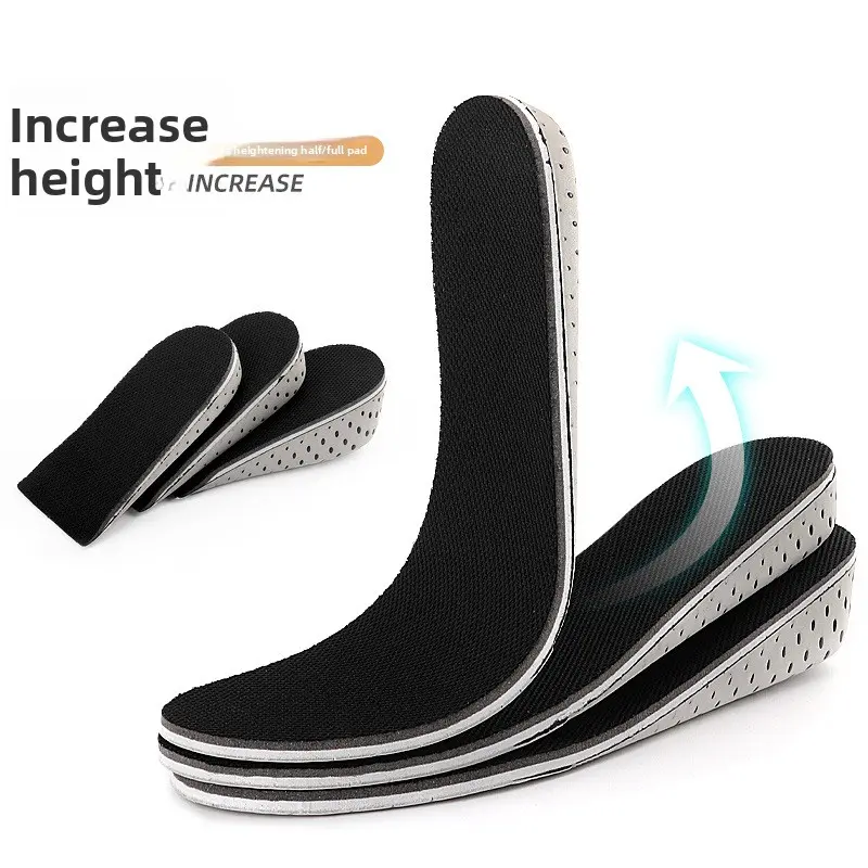 Unisex Hidden Height Boosting Insoles for Men Women, Shock Absorbing Breathable Invisible Heel Inserts, Full & Half Pads for Sneakers Daily Wear