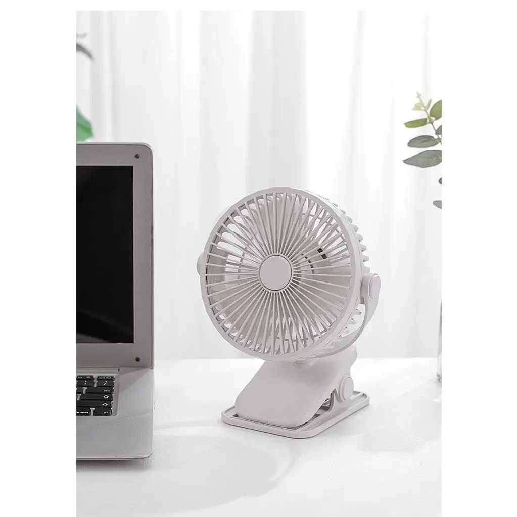 Brushless USB Rechargeable Clip Desktop Fan Strong Airflow Long Endurance Portable Cooling Fan For Home Office Dorm Use