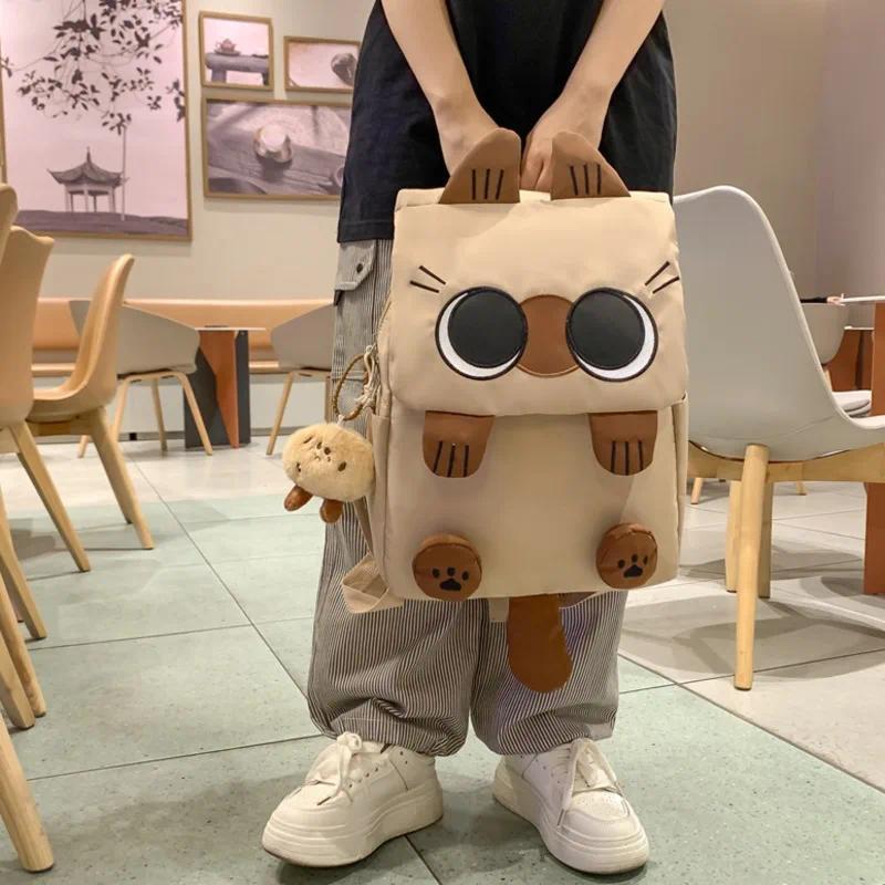 Cute Cat Mochila Sweet Cool Girls Large Capacity Mochilas Student Backpack Spacious Durable School Bag Practical Bags for Woman