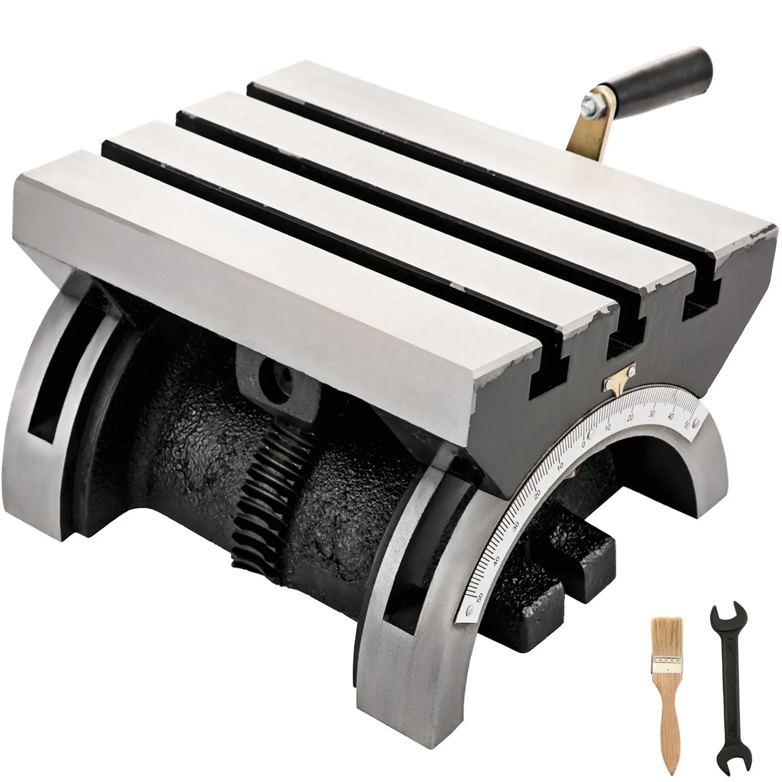 【Summerfinds】VEVOR Tilting Milling Table 7x5inch Tilting Angle Milling Machine 0-45Adjustable Swivel Angle Plate with 3 T-slots and an Adjustable Crank Handle Heavy Duty Tilting Milling Machine for Grinding