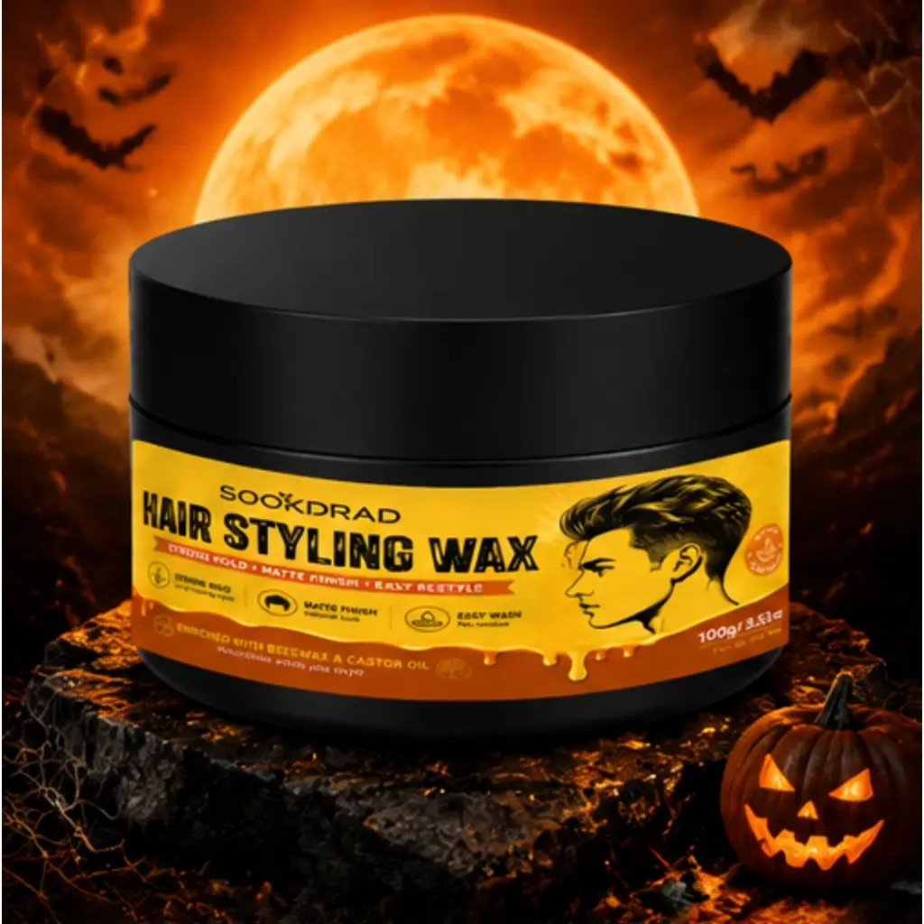 Hair Styling Wax, enriched with beeswax and castor oil, strong hold, matte finish, easy restyle, easy wash, for hair, for all hair types, 100g/3.53 oz