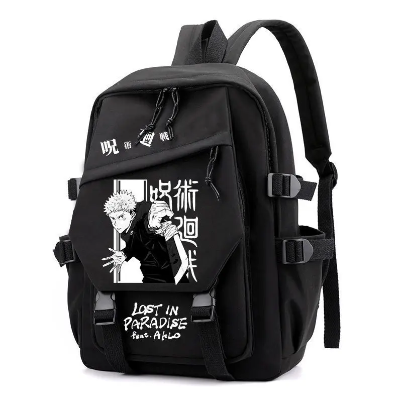 Jujutsu Kaisen Anime Graphic Backpack with Yuji & Megumi, Lightweight Large Capacity for School, Kids & Teens, Kids Backpack, Leather, School Bookbag, Waterproof Backpack, Daily Backpack