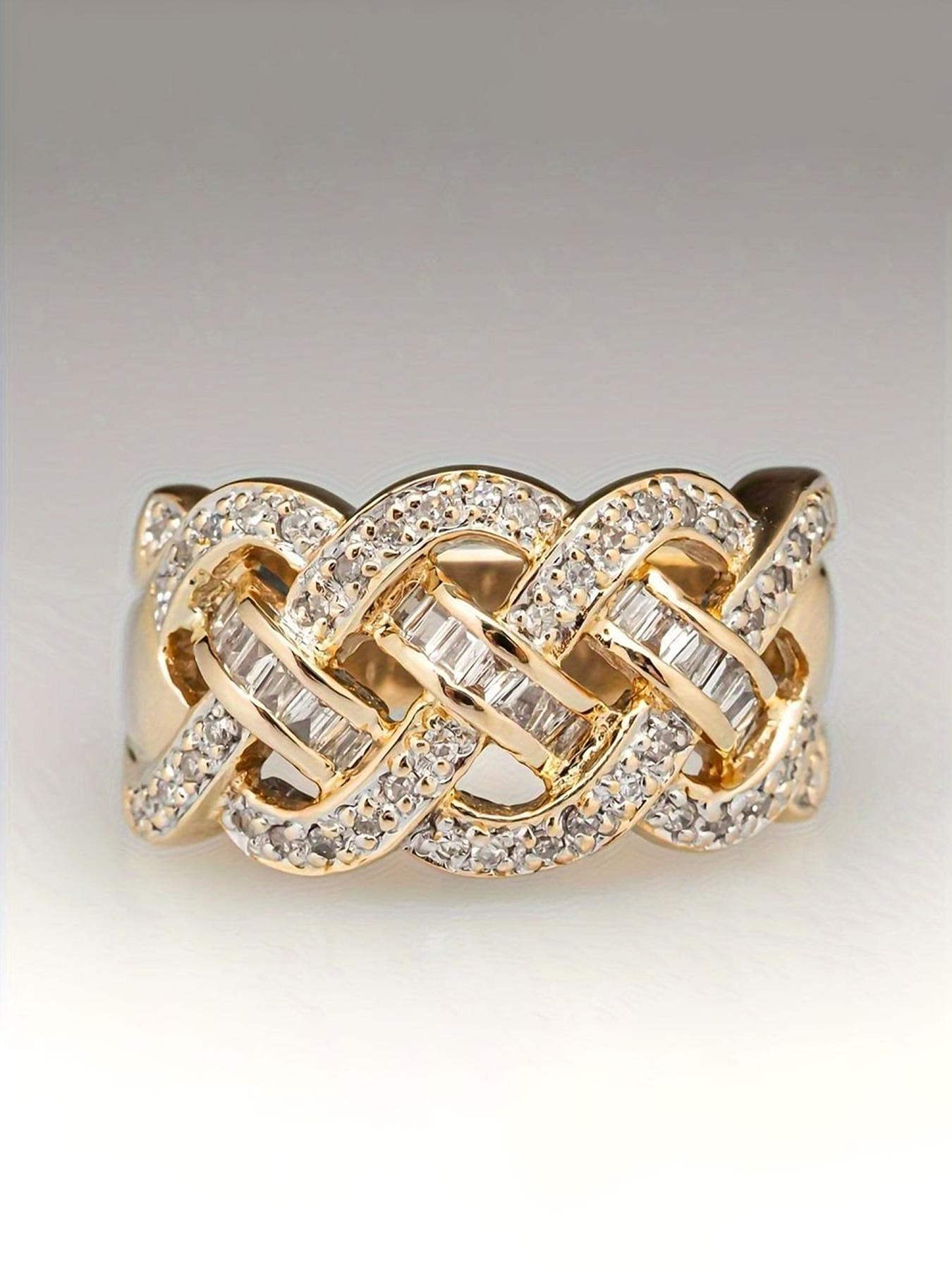 Fashion Designer Inlaid Zircon Decor Ring, Fashion Statement Double Layered Ring for Party, Daily Clothing Decor, Trendy All-match & Exquisite Jewelry for Birthday Gift