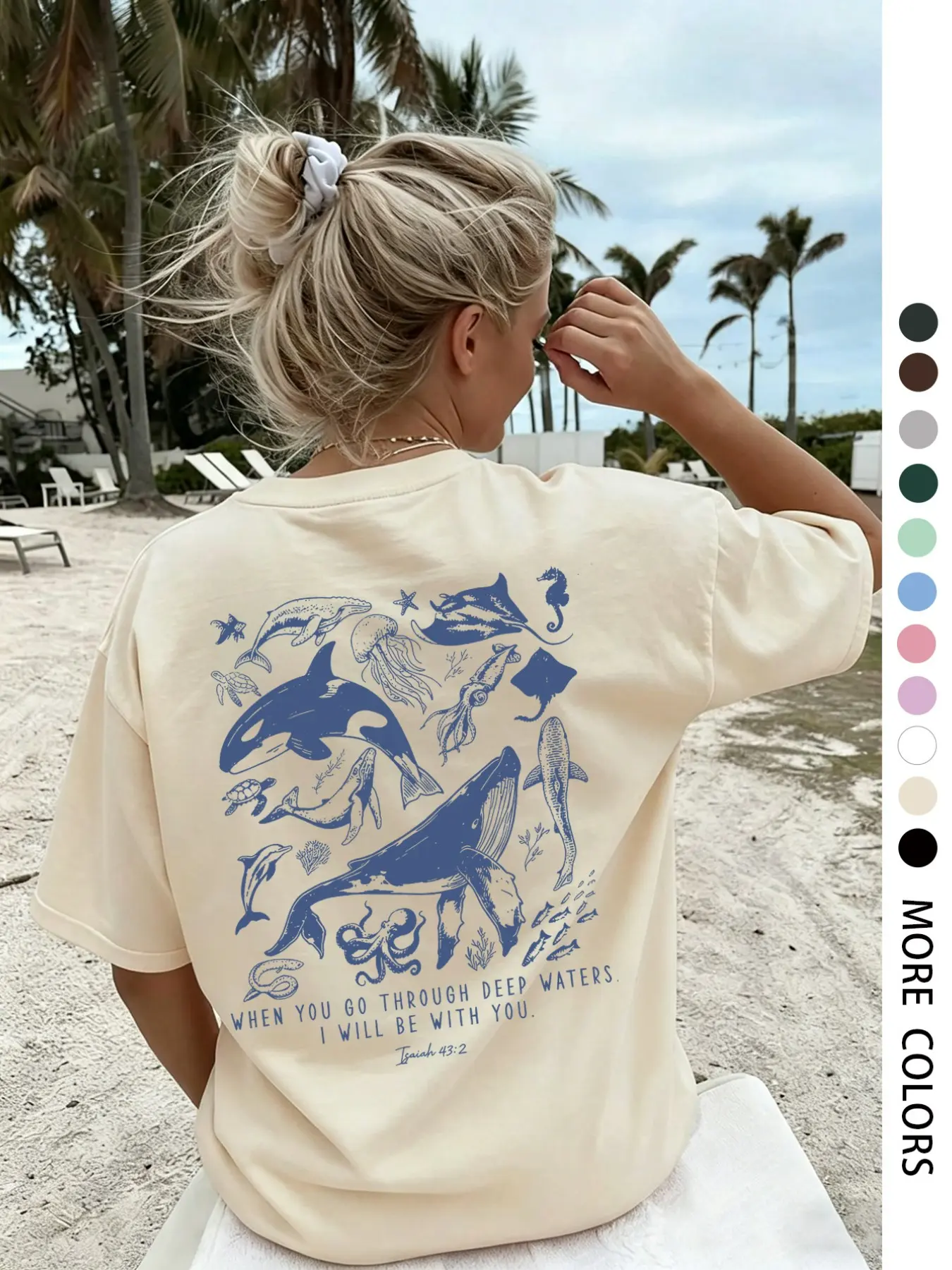 Women's Casual Everyday Round Neck Short Sleeve T-Shirt Tops, Jellyfish Shark Print, Soft Breathable Fabric, Fashion Comfort, Perfect Summer Match, Casual T Shirts