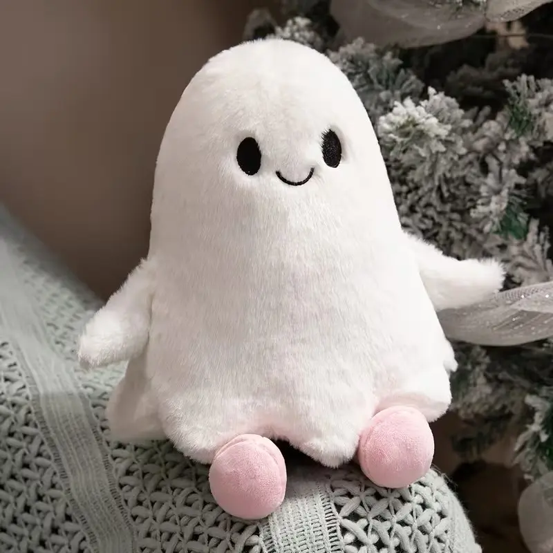 Ultra-Soft Plush Ghost Toy with Tiny Shoes, Cute Haunting Companion, Delightful Gift for Family, Ideal for Halloween Room Decoration