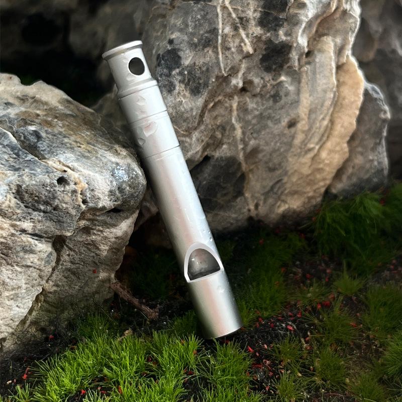 Outdoor survival titanium alloy popping whistle drill training competition mini portable camping equipment mountaineering emergency whistle