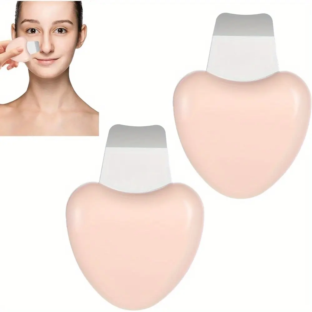 2pcs Stainless Steel Face Spatula Skin Blackhead Scraper Remover Tool Pore Scraper Heart Face Scraper for Women Men Facial Deep Cleansing Tool