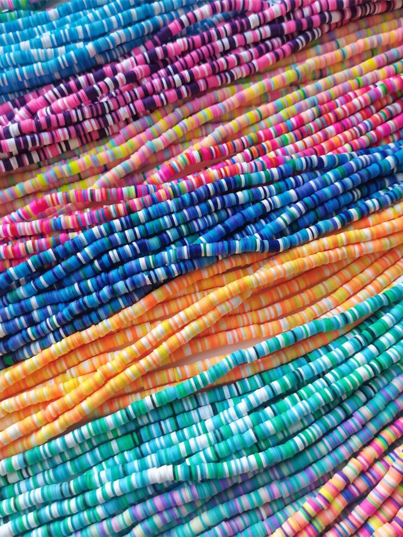 Colorful Soft Clay Slices, Round Polymer Clay Beads, DIY Jewelry Making Supplies for Bracelet Necklace Earrings, Fashion Accessories for Women & Girls