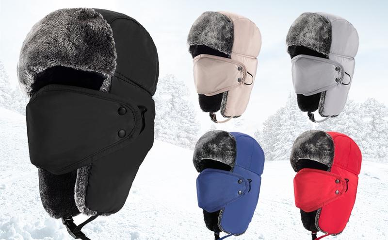 Winter Hats for Women Men Trapper Ushanka Hat with Ear Flaps Warm Russian Bomber Hats for Cold Weather