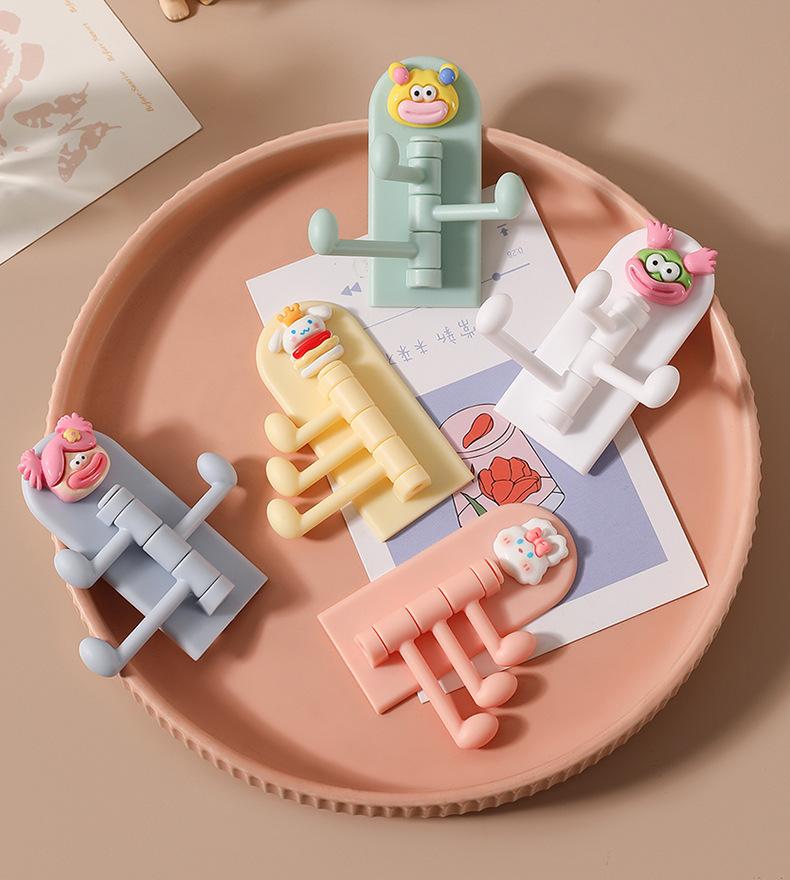 Cute Cartoon Self Adhesive Hooks, Easy Install Home Essentials