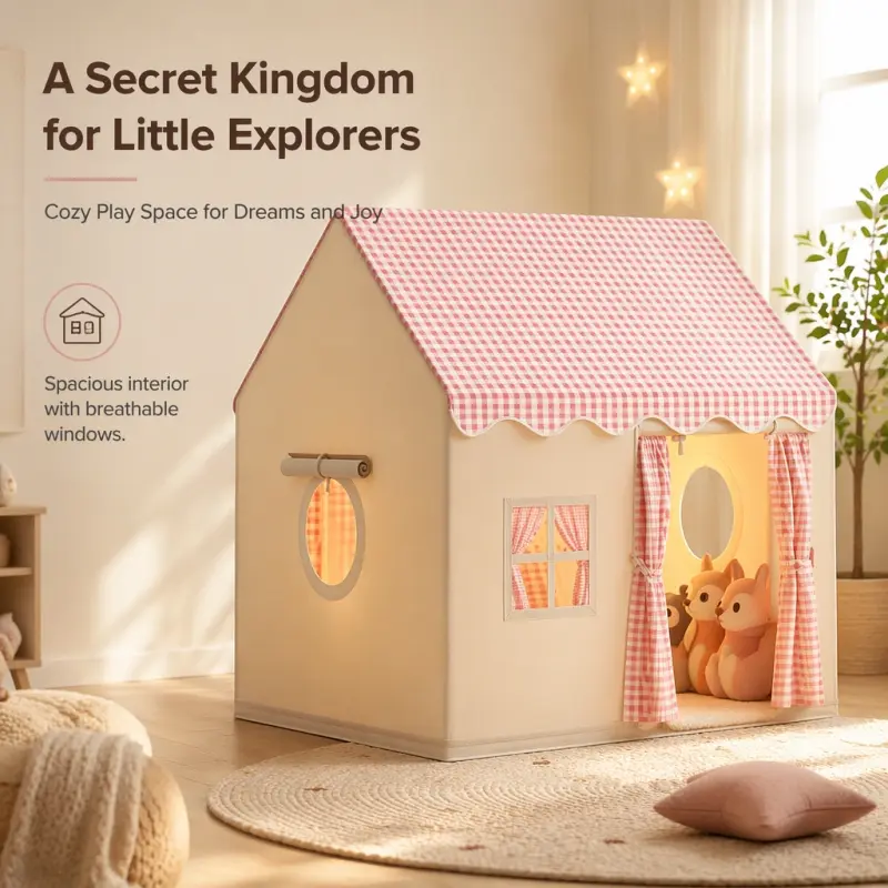 Indoor Game Tent, Play House Tent, Private Dream Castle, Detachable, Cozy Space for Dreams and Fun, Three Cute Color Options Available