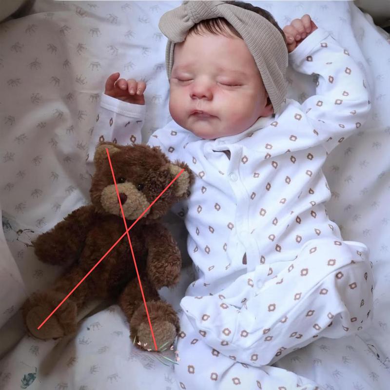 Whimsy & Wit-50cm/20inch Reborn Baby Doll Toy| Vinyl Limbs and Cloth Body, Handmade Fashion, Includes Pacifier, Diaper, Bottle| and Mixed Color,Realistic Weighted Reborn Baby Doll,Birthday Gift toy sleeping