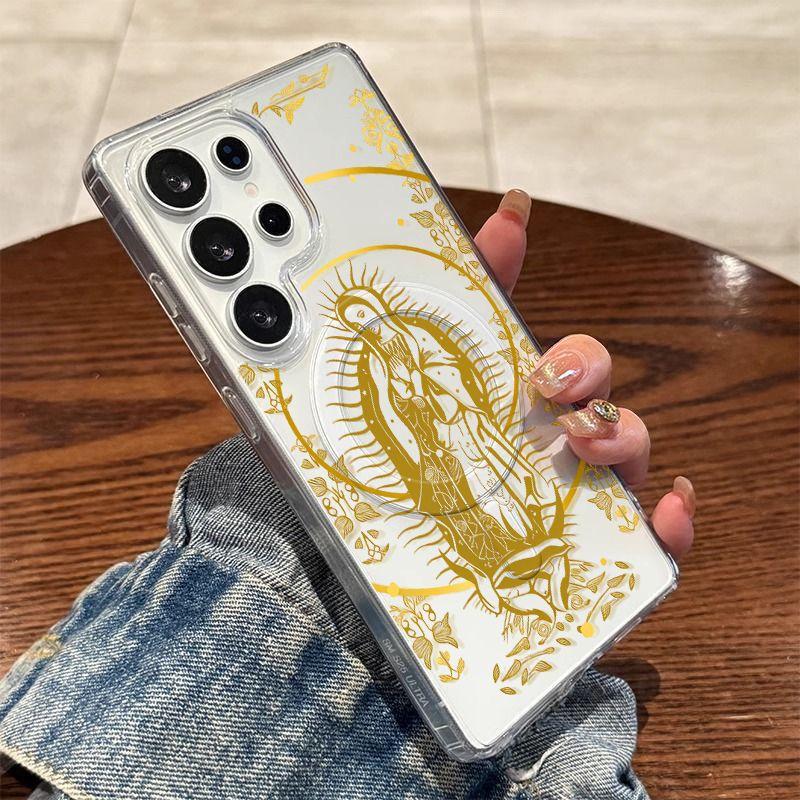 Virgin Mary pattern, scratch-resistant, shockproof, drop-proof, suitable for S26 ultra/S25 ultra/S24 plus/S23 plus, unisex fashion model
