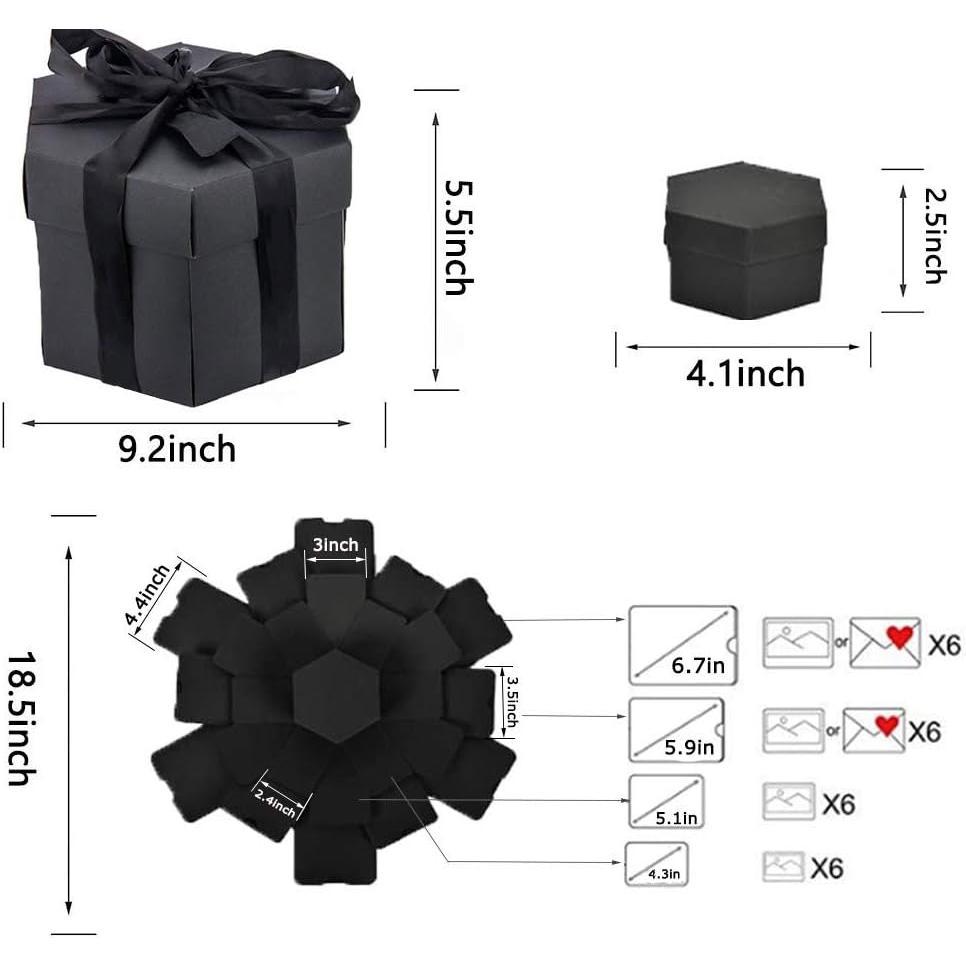 Explosion DIY  Set, Exploding Love Box for Couples, Sentimental  for Wedding, Birthday Party, Boyfriend, Girlfriend, Scrapbook Style Photo Album, Memory Box