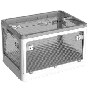 Foldable Storage Box with Lid, Stackable, Multi-Directional Access, Large Plastic Bin with Wheels, Dustproof, Moldproof, Moistureproof