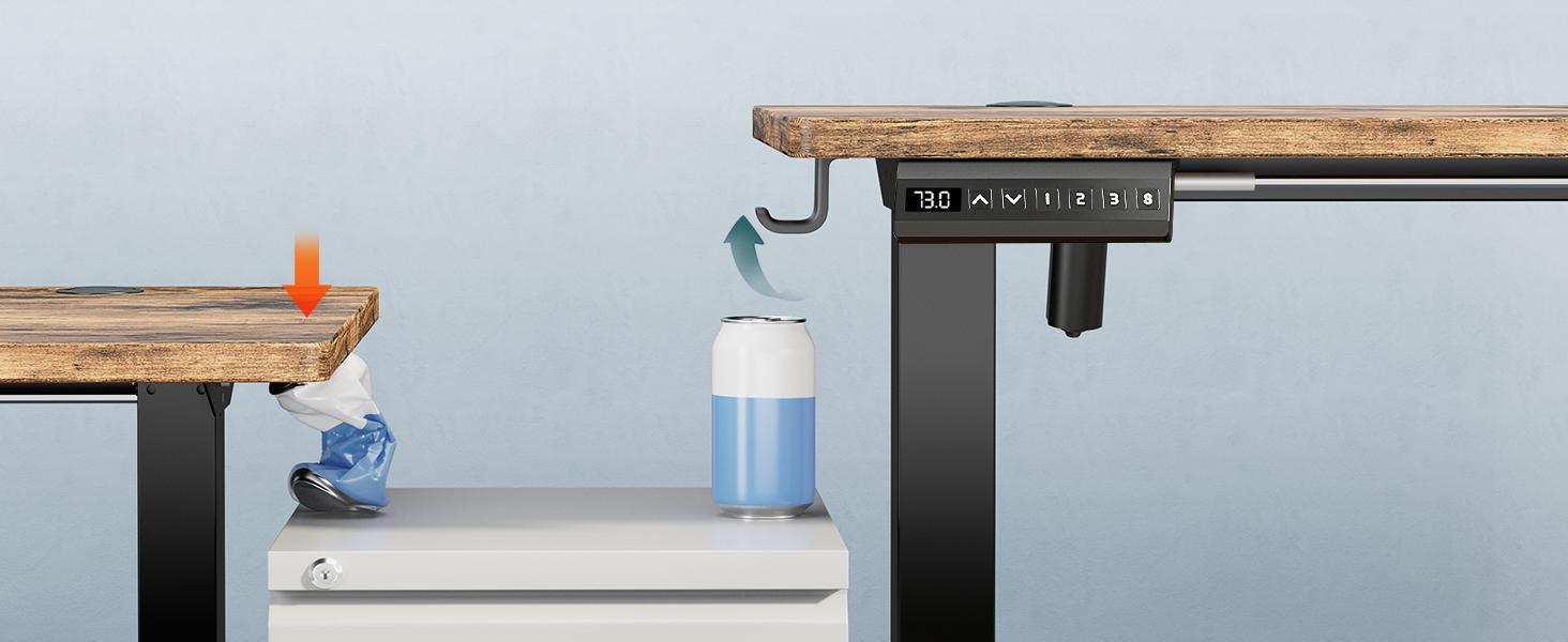 Standing Desk Height Adjustable, Sit to Stand Up Computer Workstations Work PC Table Home Office Study Writing Gaming Desks with Memory Presets for Walking Pad, Bedroom