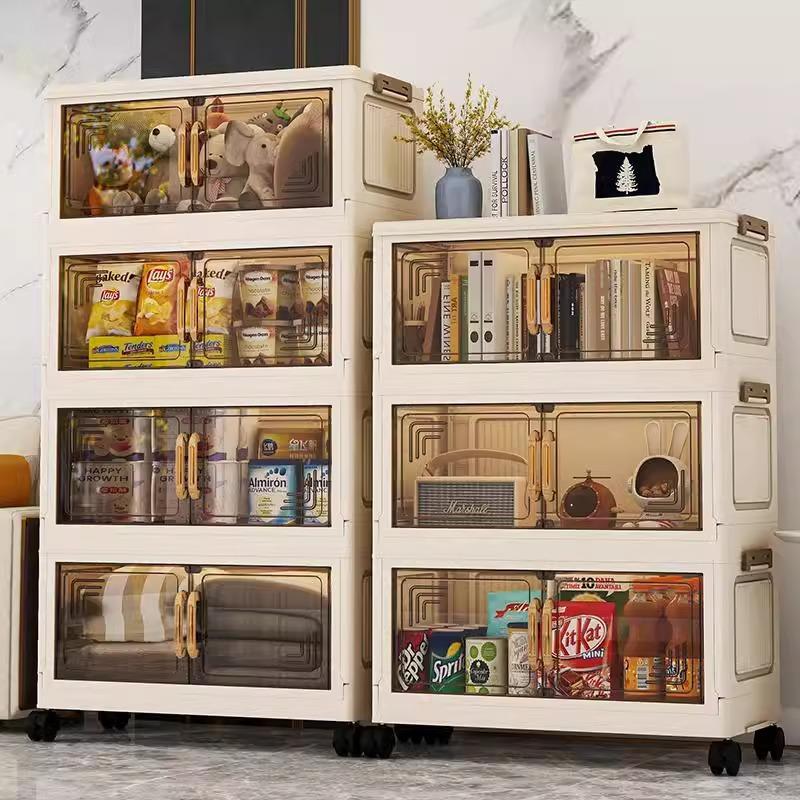 Foldable Storage Cabinet, Multi-layer Plastic Storage Box, Folding Storage Boxes, Home Organizer for Living Room Bedroom, Home Supplies