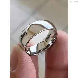 Classic Stainless Steel Minimalist Band Ring Unisex Elegant Wedding Anniversary Stack Finger Jewelry Gift