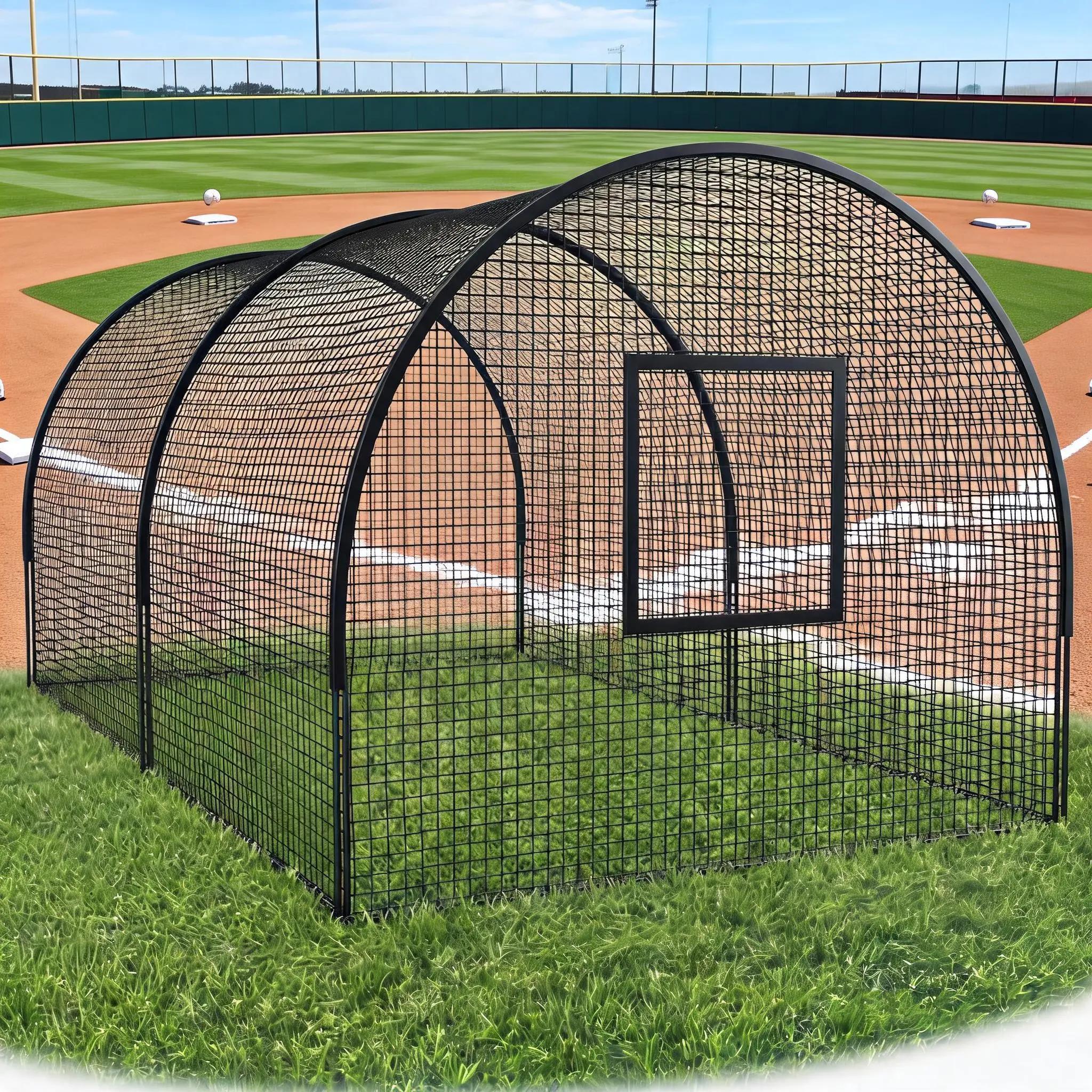 Professional Baseball Batting Cage with Net and Frame Large Portable 32ft 22ft Training Equipment for Backyard Hitting Pitching Practice