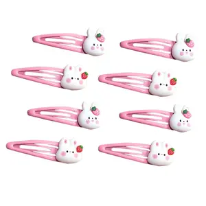 20 Pcs Rabbit Strawberry Hair Clips, Cute Metal Snap Hair Barrettes Accessories  Women Decorative Hair Clips (Rabbit 20pcs)