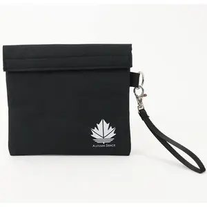 7"x 6" Black Small Carbon Smell Proof Airtight Bag Odorless Pouch with Mesh Divider for Home Travel Storage