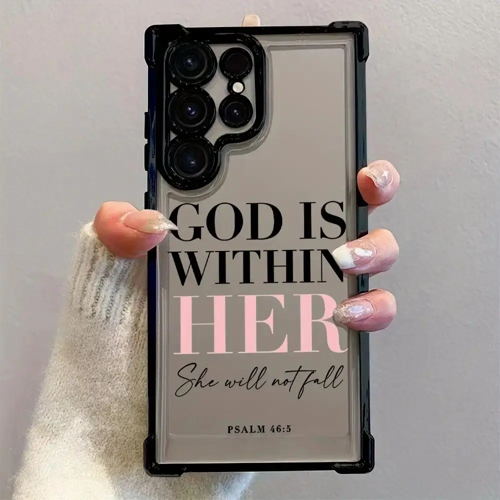 Personalized Colorful Inspirational Quotes Graffiti Art Phone Case for Samsung S23-S25 Ultra/Plus/FE, Protective TPU Flexible Transparent Soft Back, Multi-Model Shockproof Anti-Drop Cover