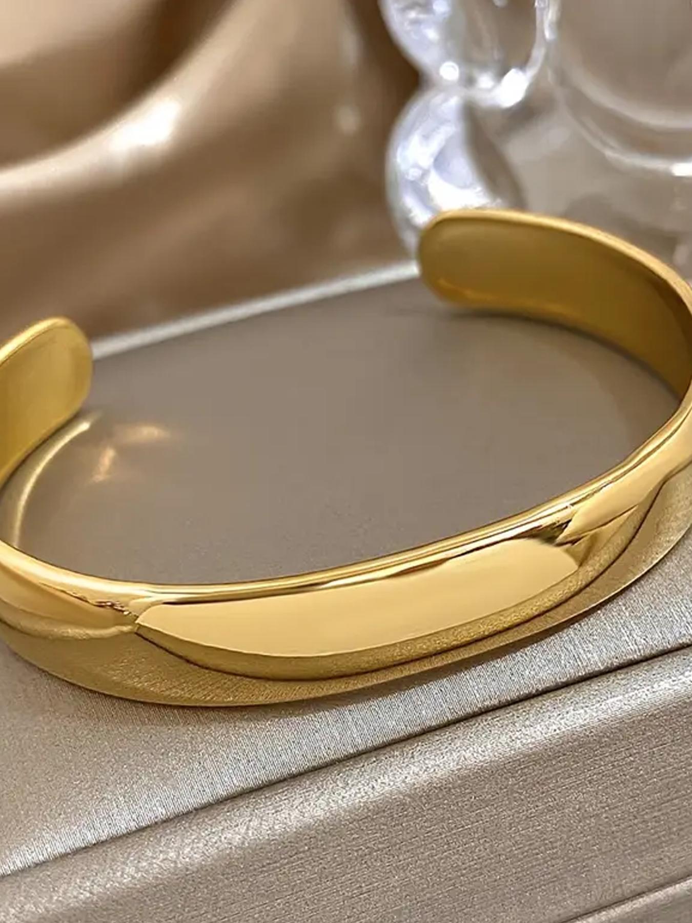 Minimalist Temperament Solid Color Stainless Steel Cuff Bangle, Fashionable Jewelry for Women & Men, Trendy All-match & Exquisite Jewelry for Birthday Gift