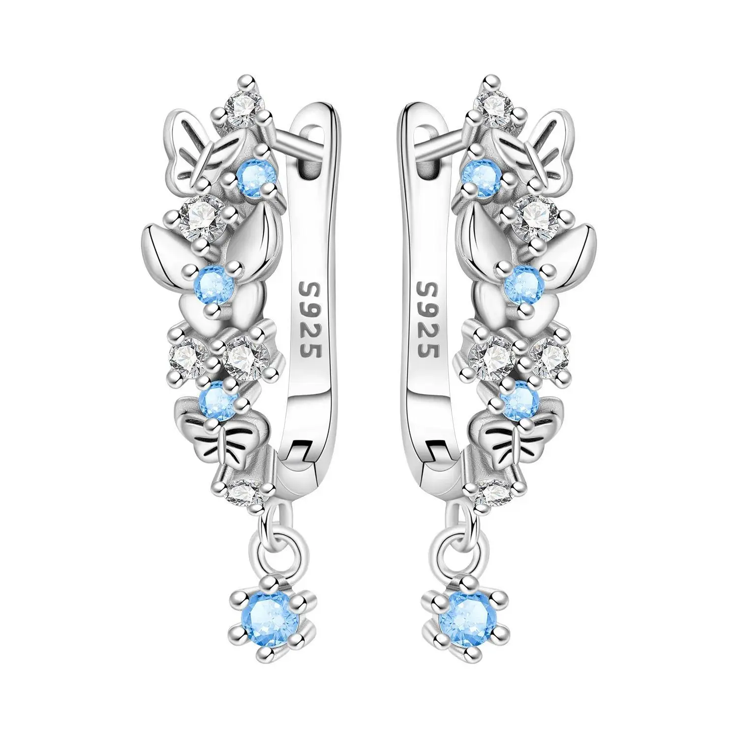 Orstarry 925 Sterling Silver Butterfly Motif Drop Earrings, Fluttering Insect Design Original Jewelry, Party Gifts for Anniversary