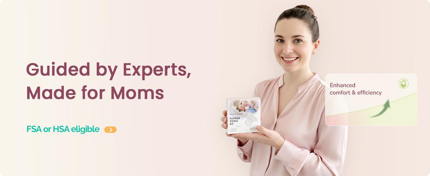 Kit 3 in 1 with 10PCS Flange Inserts 13/15/17/19/21mm, Silicone Flanges Insert Kit for 24mm Flange/Shield, Pumping Essentials Kit for Moms