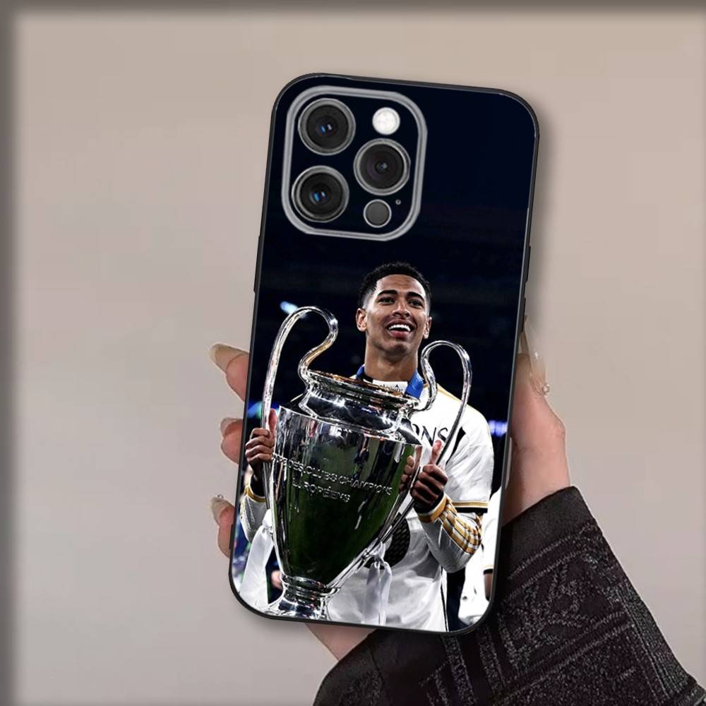 Football J-Jude B-Bellinghams Phone Case For iPhone 17,16,15,14,13,12,11,Pro,Max,Plus,Air,X,XS,Soft Black Funda