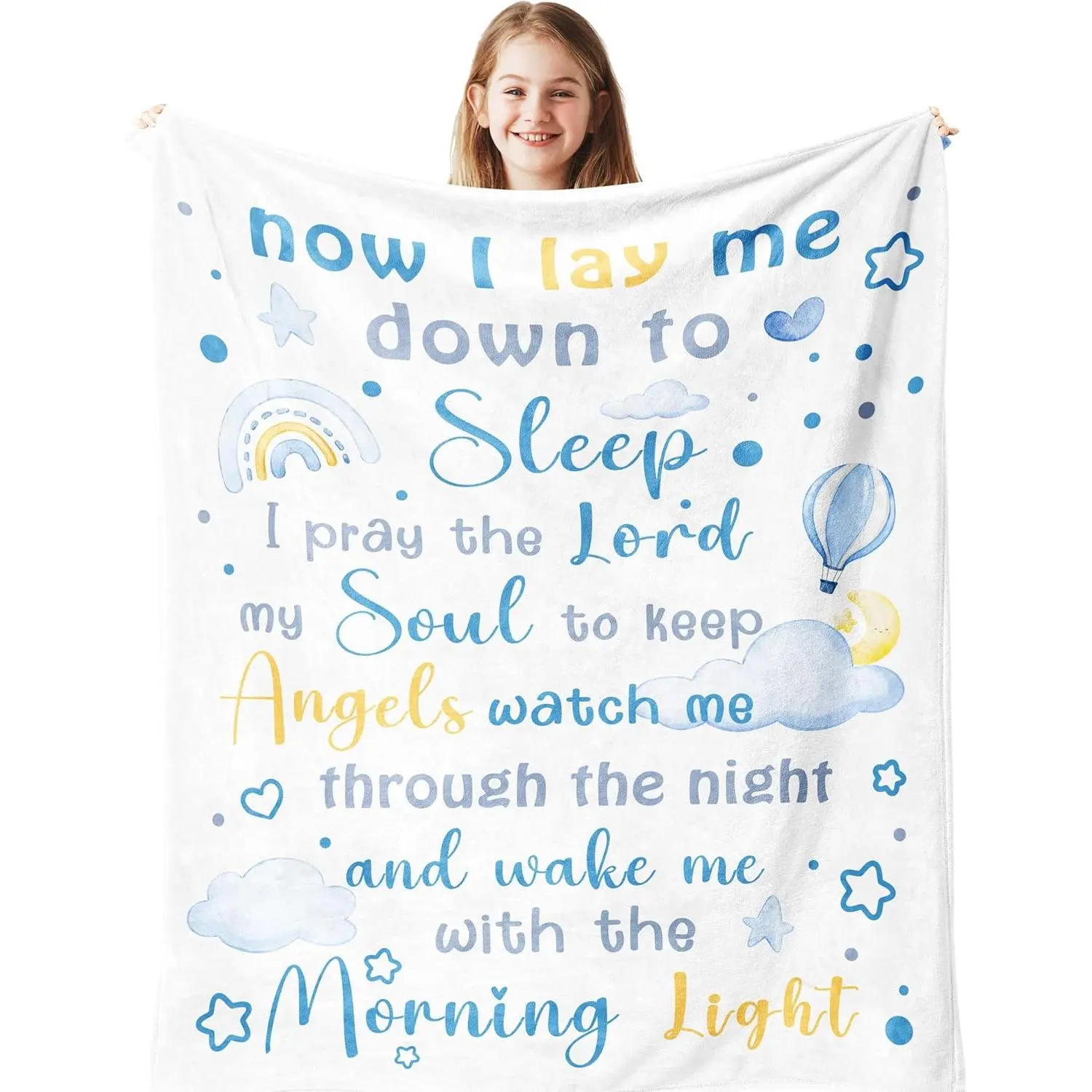 Unique Baptism Gifts for Boys/Girl, Baptismal Blanket , Sweet Christian Gifts for Kids Soft Throw, Girls/Boys Christening Presents for Catholic, Religious Baptism Favors  Slim Soft One-Side Printing