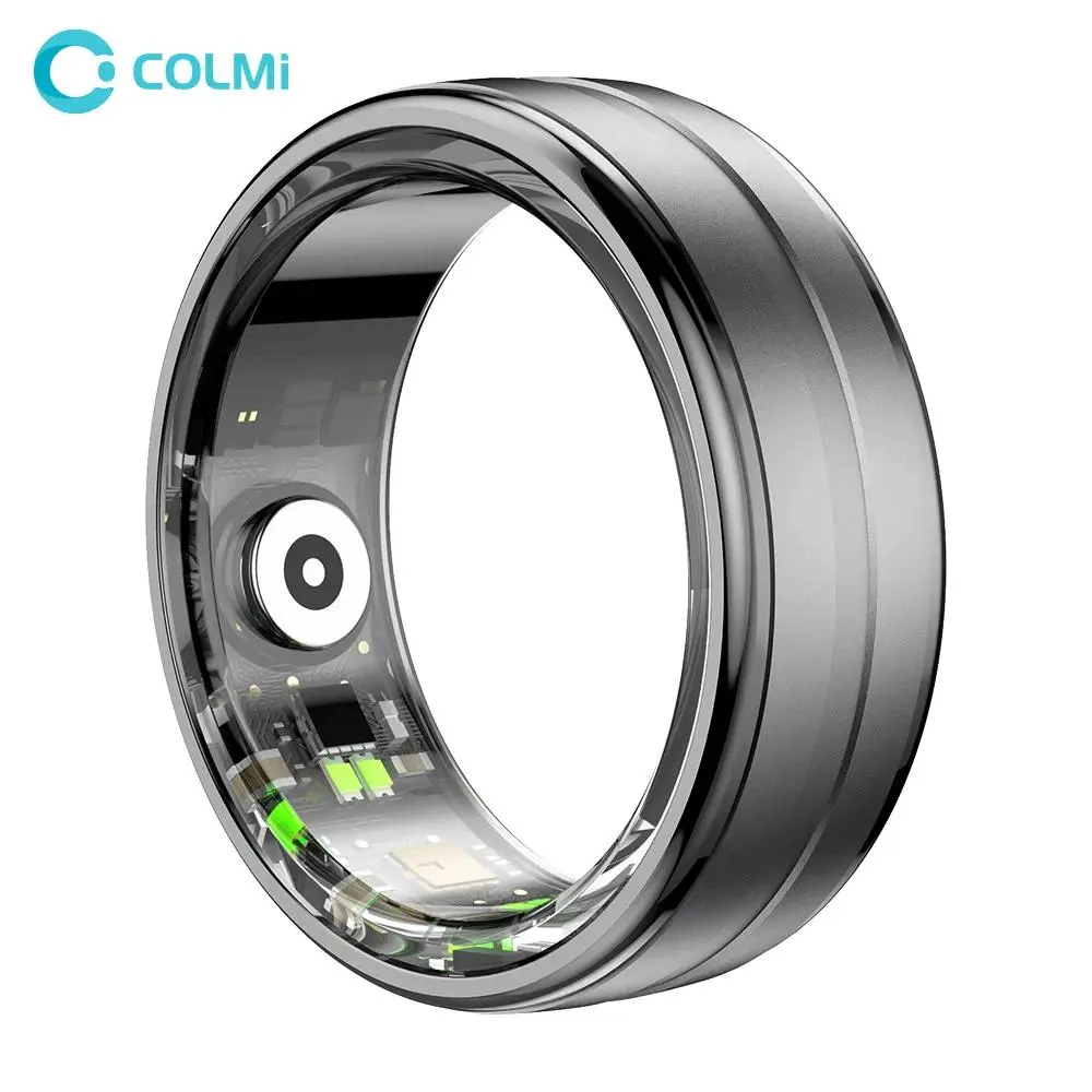 COLMI R06 Health Tracker Ring - Multi-Size Aluminum Fitness Wearable, Wearable Fitness Trackers, 20 Sport Modes, HR Auto Recording, Heart Rate & Blood Oxygen Monitor, IP68/5ATM Waterproof, App-Compatible, Charging Cable Included (Party Accessory)