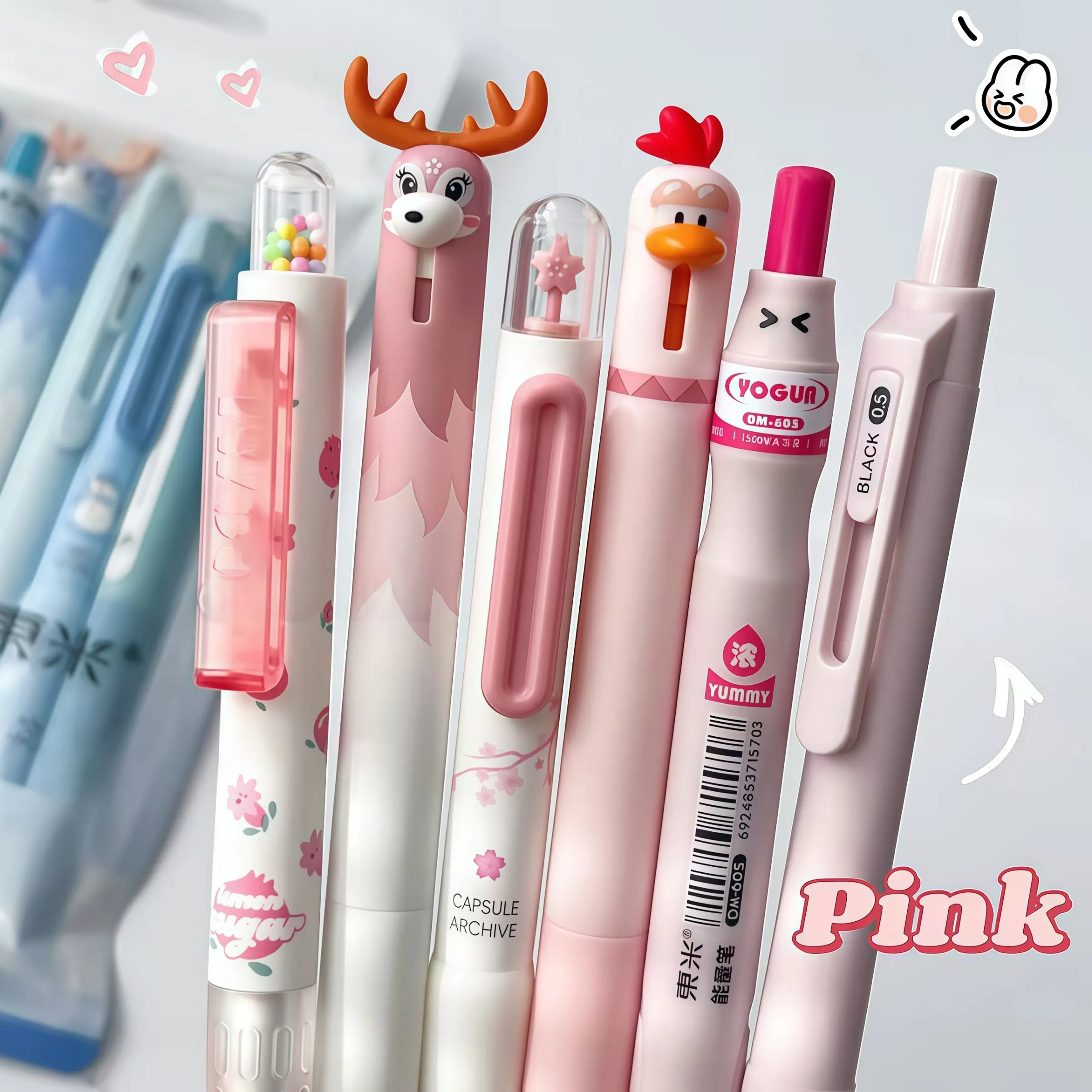 6pcs Gel Pens, Quick Dry Gel Ink Pens, 0.5mm Fine Point, Smooth Writing for Journaling, Note Taking Pens, Office Supplies, Cute Aesthetic Pens