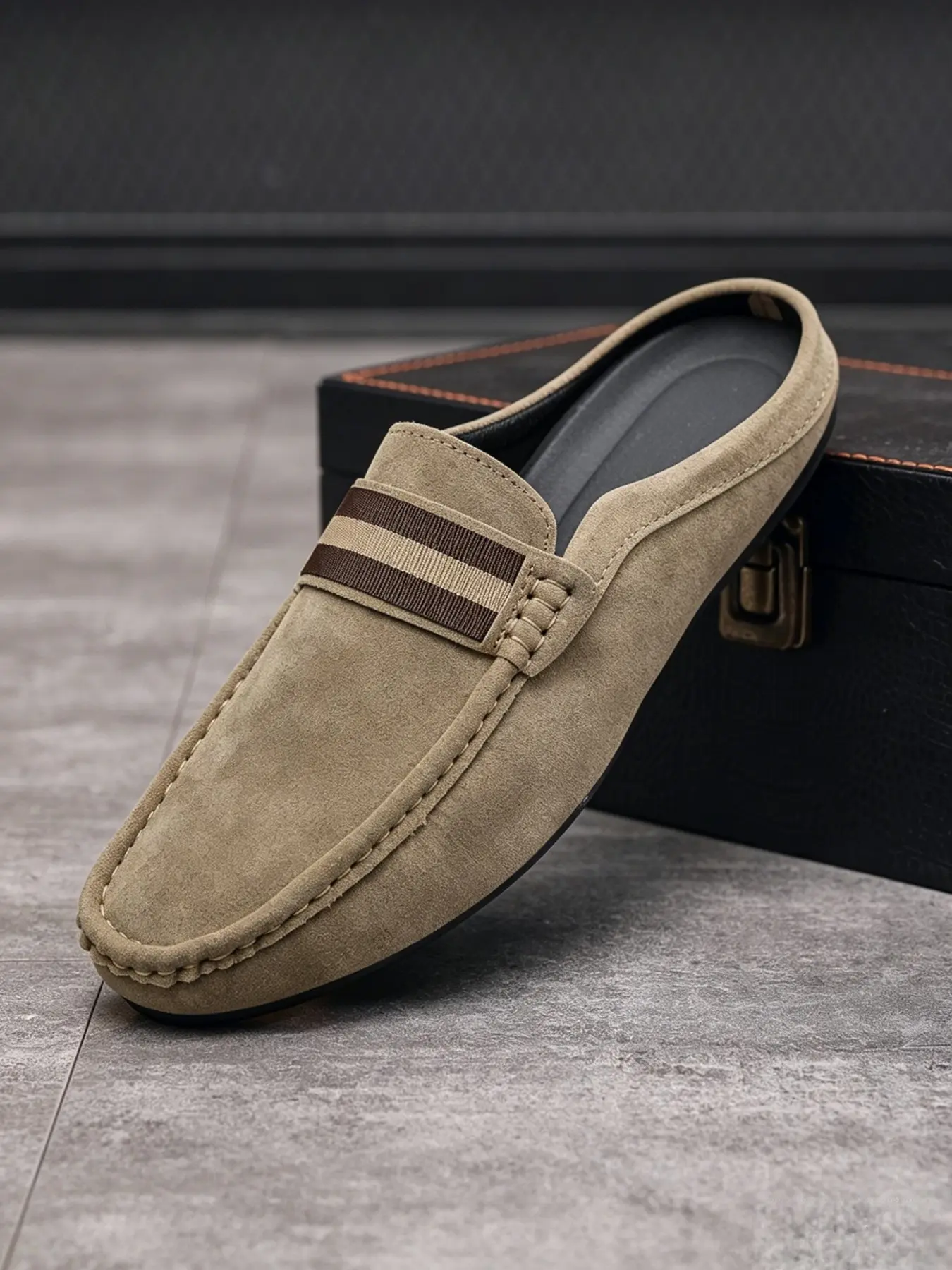 New Arrival Matte Half-Slip Loafers for Men for Spring & Summer, Soft Sole Breathable Slip-On Mules, Versatile Daily Casual Shoes for Office Workers
