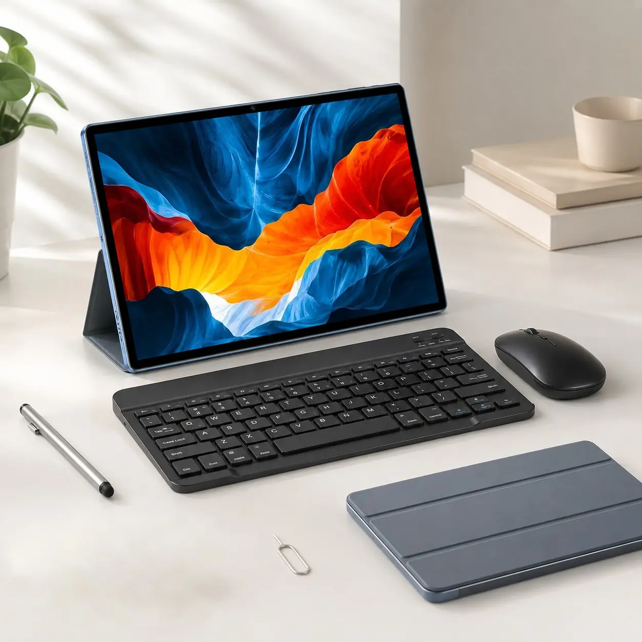 10.1 Inch Screen Android Tablet PC, 3gb RAM 32GB Storage, 128GB TF Card, Sim Calling, Keyboard, Protective Case, Mouse, Touch Pen, Dual Rear Cameras