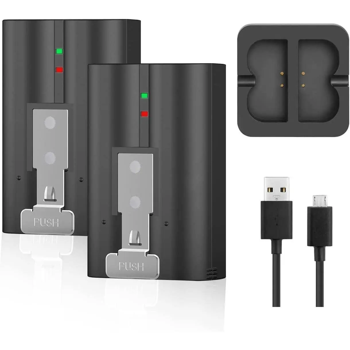2-Pack 6040mAh Replacement Battery with Charger Station for Ring-Doorbell Camera 2/3/3 Plus/4, Spotlight and Stick Up Cam, Rechargeable Upgraded Lithium Li-ion Batteries 3.65V | Rechargeable Camera Batteries with Charger Station for Ring Video Doorbell Sp