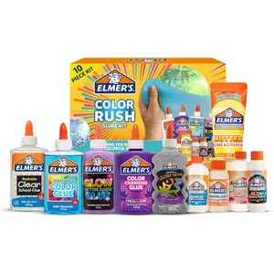 Elmer's Color Rush Slime Kit, Includes Liquid Glue, Activator, Makes Color Changing, Glow in The Dark, Butter Slime and More, 10 Piece Kit - Perfect for Birthday Parties, Gift Idea, Kids Activity