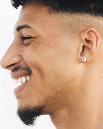 Jstyle 4 Pairs Stainless Steel Mens Womens Magnetic Stud Earrings Non-piercing CZ 4-7MM