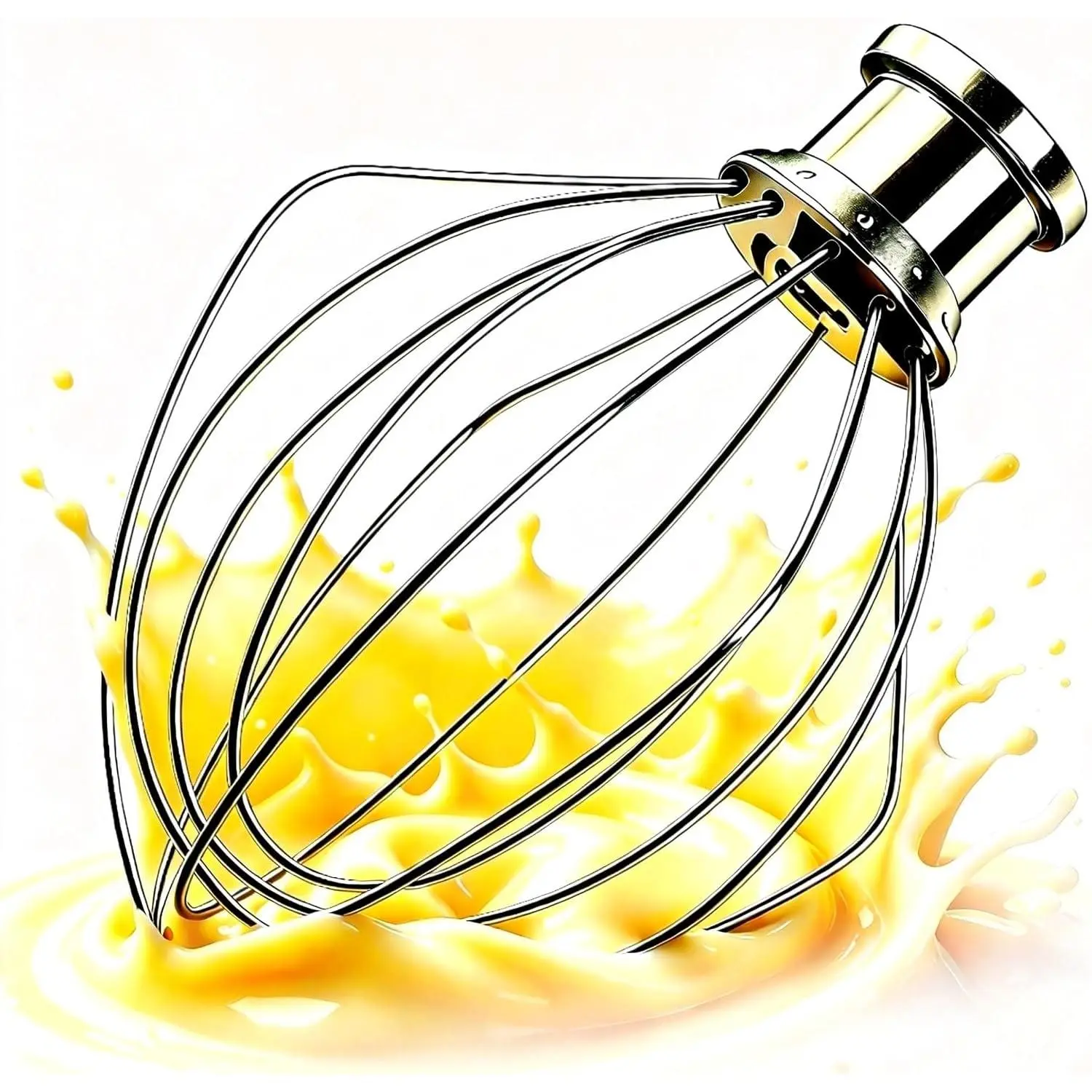 K45WW whisk attachment for  mixer, compatible with kitchen aid - 4.5 & 5 Qt Full Stainless Steel 6-Wire Whip, Tilt- Mixer  Part, Dishwasher Safe