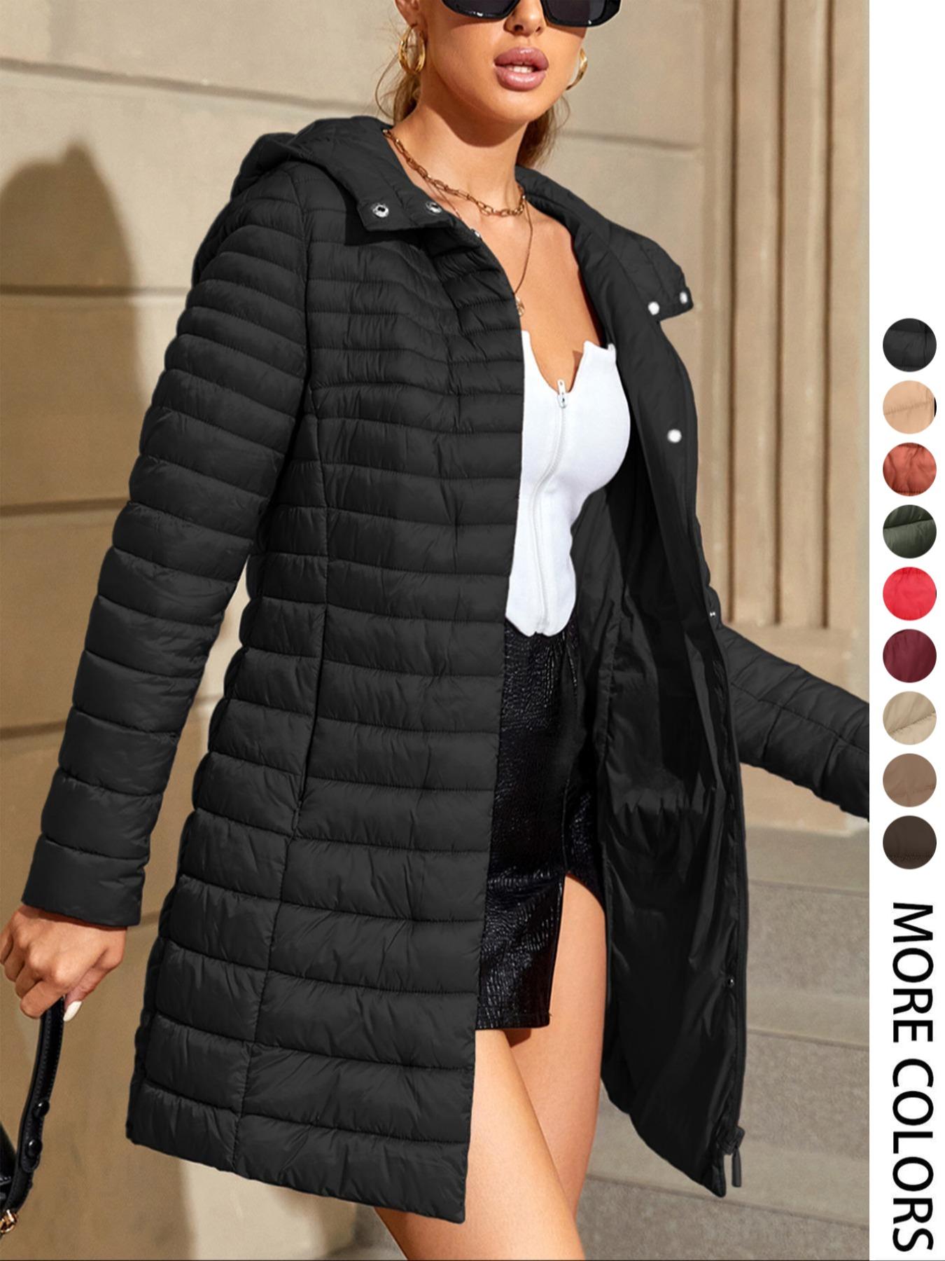 Women's Winter Cotton Jacket Coat, Casual Daily Lightweight Warm Commuter Hooded Cotton Vest with Pockets, Fall & Winter Fashion
