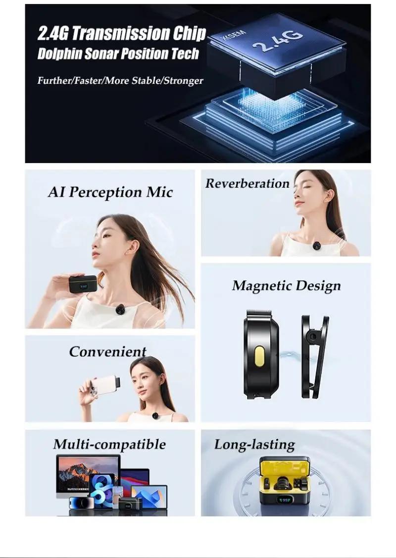 XinMic J6 Wireless Lavalier Lapel Microphone Noise Cancel Live Mini Mic iPad Android Type-C Phone Outdoor recording Interview PC Wooden Puzzle Box Set Anime Kamado Tanjiro Sword Building Kids Inflatable Shark Costume Elegant Garden Goose Statue