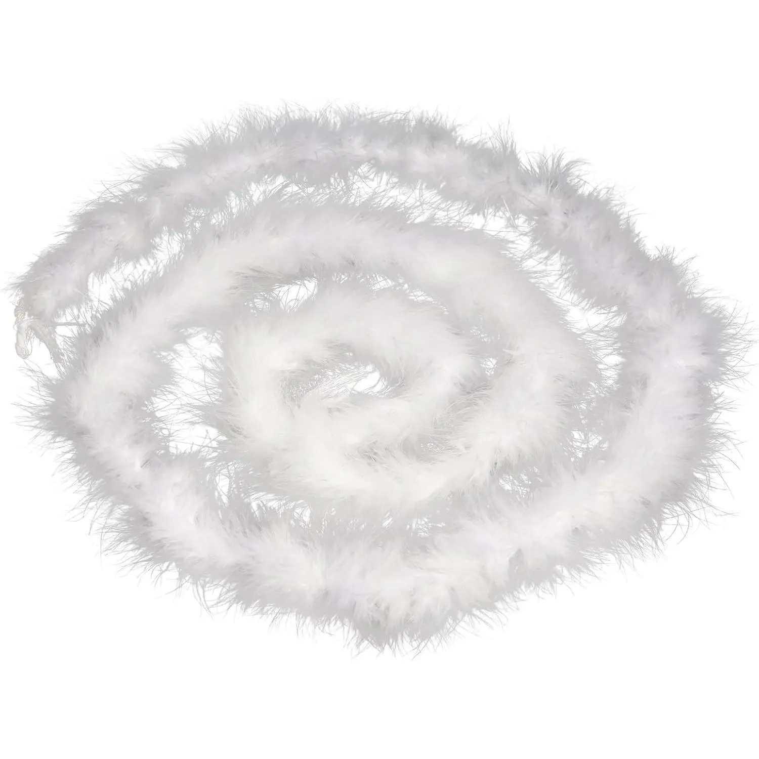 2 Yards 20 Grams White Marabou Feather Boa for Crafts, Wedding Party, Halloween Costume and Christmas Tree Decoration