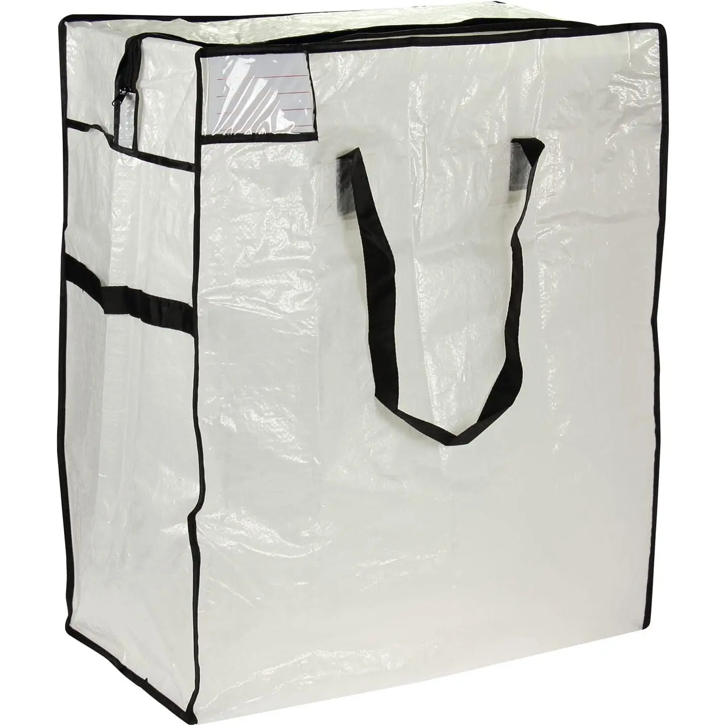 Medium Storage Bag, Clear Polyethylene with Black Trim