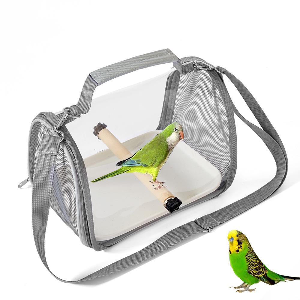 Pet Bird Carrier Backpack, Transparent Portable Parrot Travel Bag, Soft Crate for Small Sun Conure, Pigeon, Lizard, Hamster, Small Animals, Breathable Mesh Bubble Window for Outdoor Walking