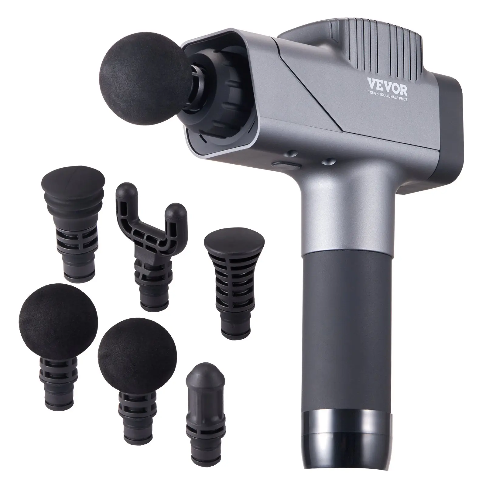 【DealsForYouDays】VEVOR Massage Gun Deep Tissue, Percussion Muscle Massager for Athletes - with 8 Speed Levels & 6 Massage Heads, 16V 2500mAh Batteries, Handheld Massage Gun for Pain Relief, Muscle Relaxation