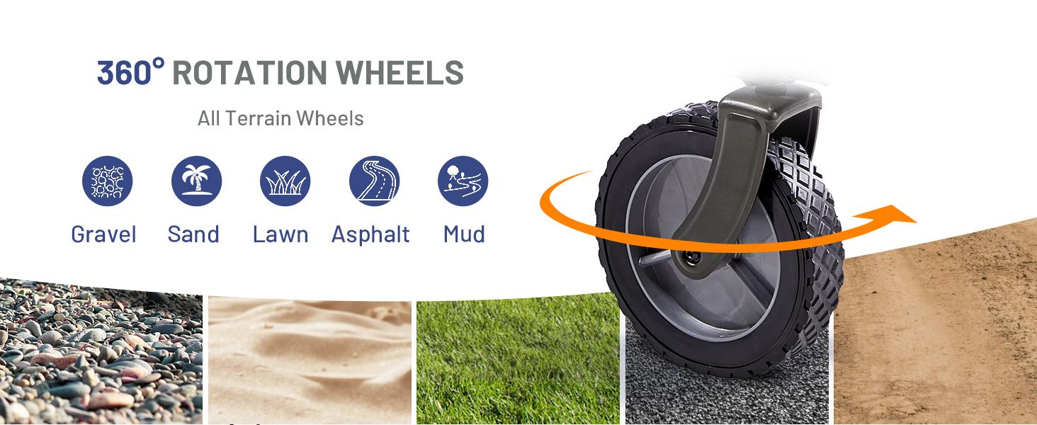 Tailgate Collapsible Folding Wagon Cart, Push Pull Beach Wagon Foldable, Grocery Cart with Side Pockets for Camping,, Shopping, Holds 225 lbs, Blue