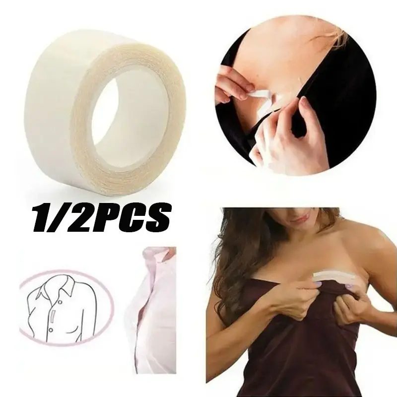 Double-Sided Tape Roll, Adhesive Fashion Tape for Clothing, Bra Straps, Dresses, 5*16mm, Secure Attachment, Versatile Use